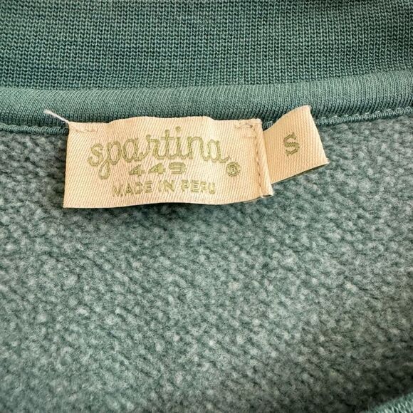 Spartina 449 Highlands Sweatshirt Alpine Green Bear Trees Crewneck Size Small - Picture 3 of 5